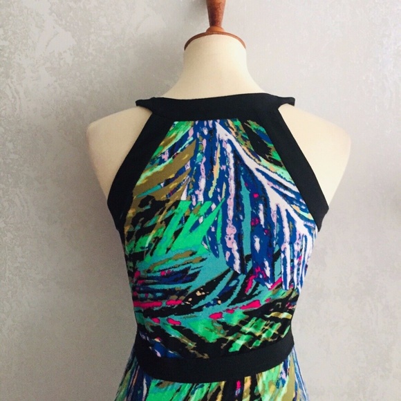 BCBGMAXAZRIA Multicolor Printed Cut OUT DRESS XS - Picture 9 of 9